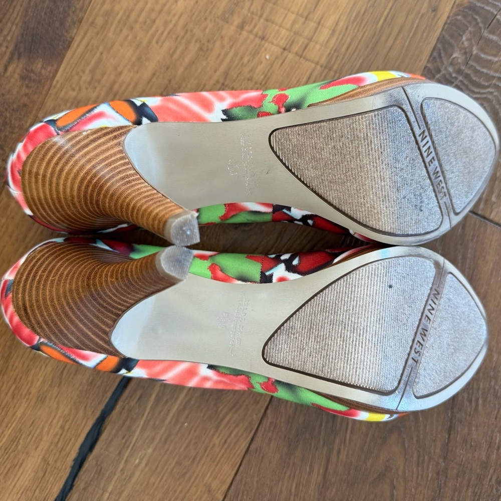 Nine West Colorful Floral Peep-Toe Heels - Picture 6 of 9